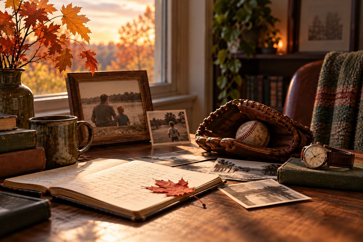 A reflective autumn scene representing memory, grief, and the passage of time